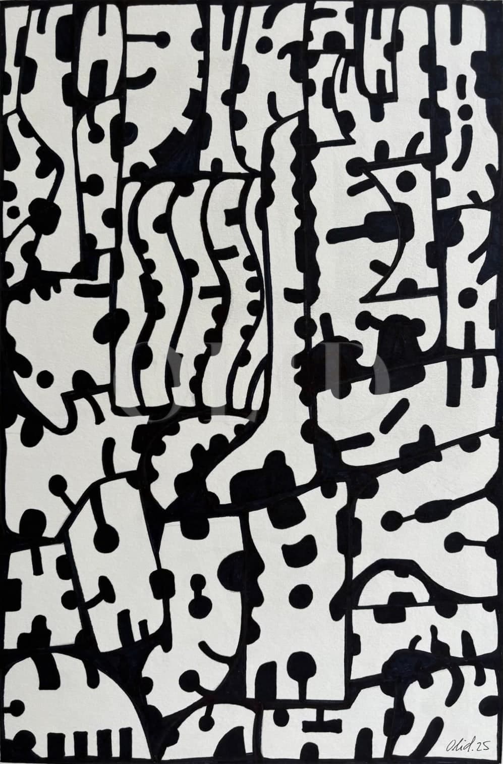 Cortina de gotas — Tinta sobre papel