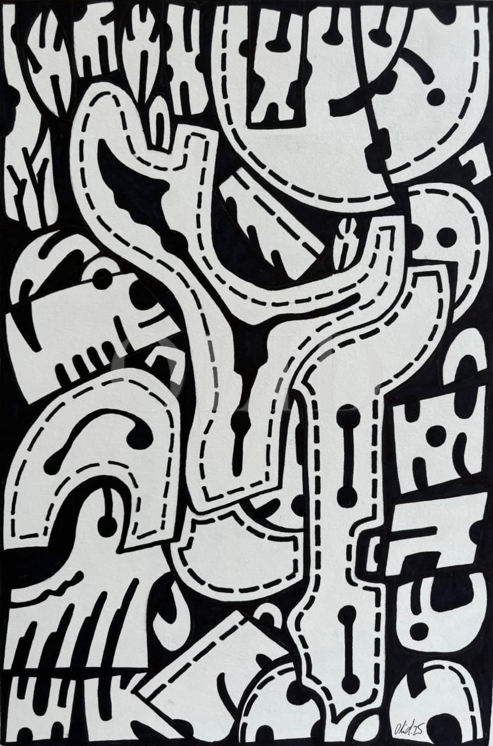Horquilla — Tinta sobre papel