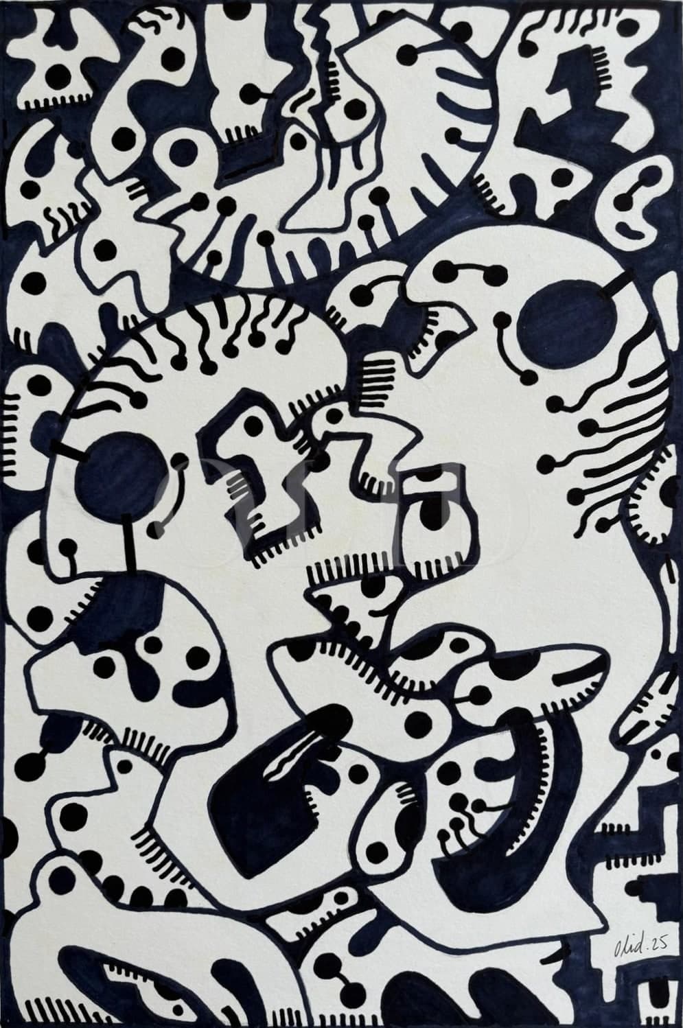 Rostro orbital — Tinta sobre papel
